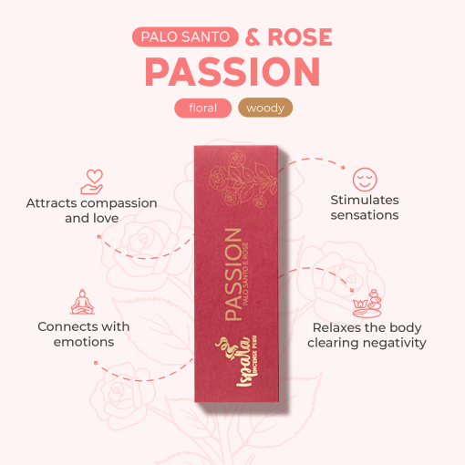 Ispalla Palo Santo & Rose Incense Tablets (Passion)- 12 packs x 8 Tablets